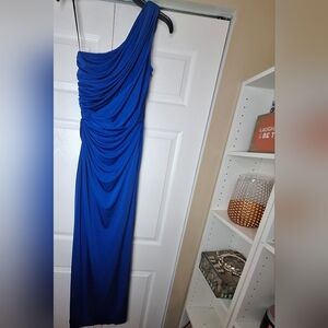 Tadashi Shoji Royal Blue One Shoulder Dress